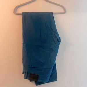 Turquoise blue jeans